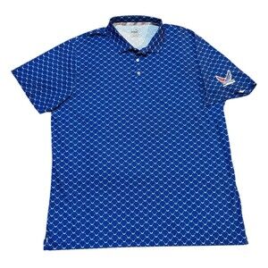 Puma x Volition Polo Shirt Mens 2XL Blue All Over Print Performance Golf Stretch
